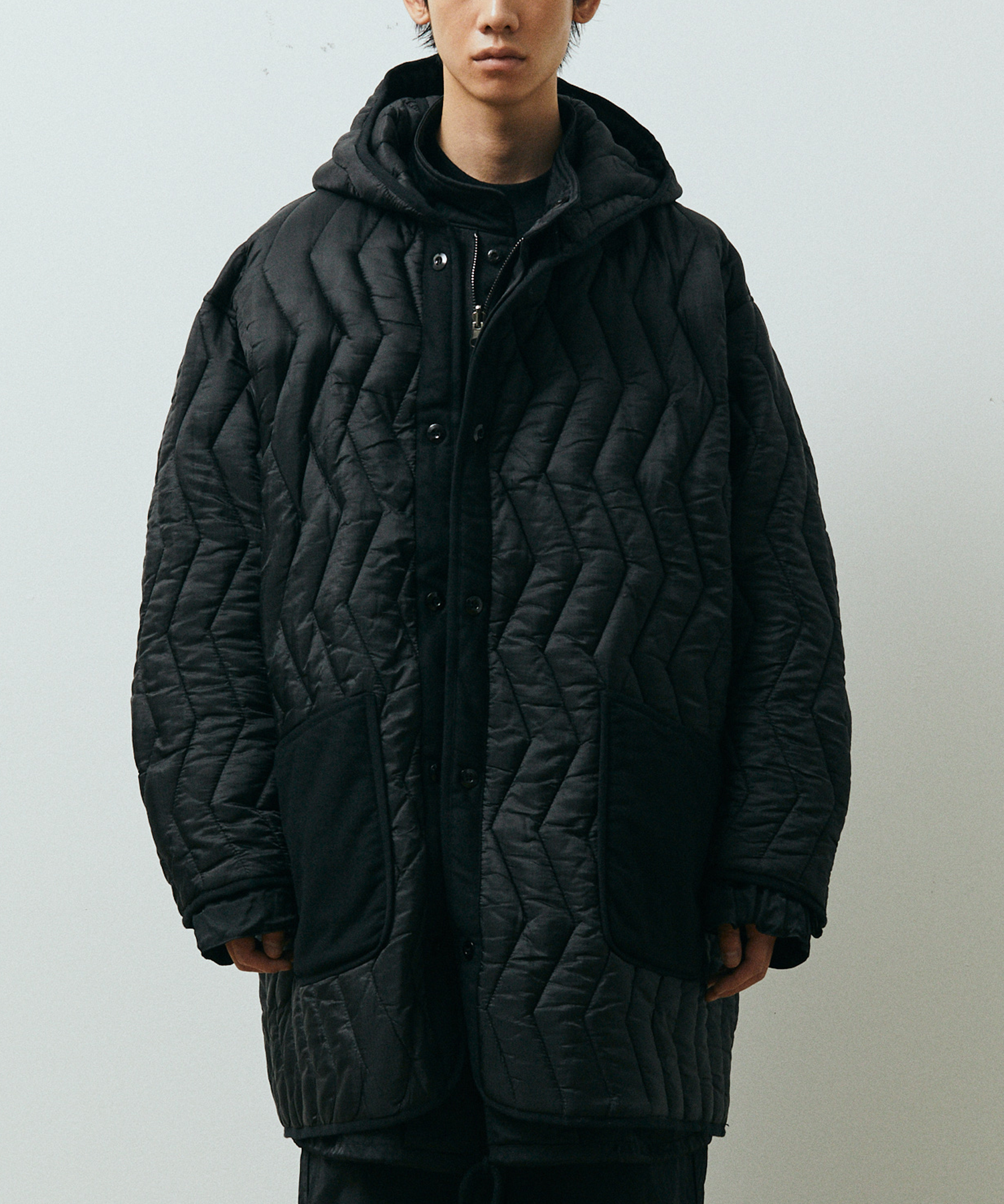 MUSINSA | PUBLICFIGURE Washed Nylon M65 Fishtail Parka_Black