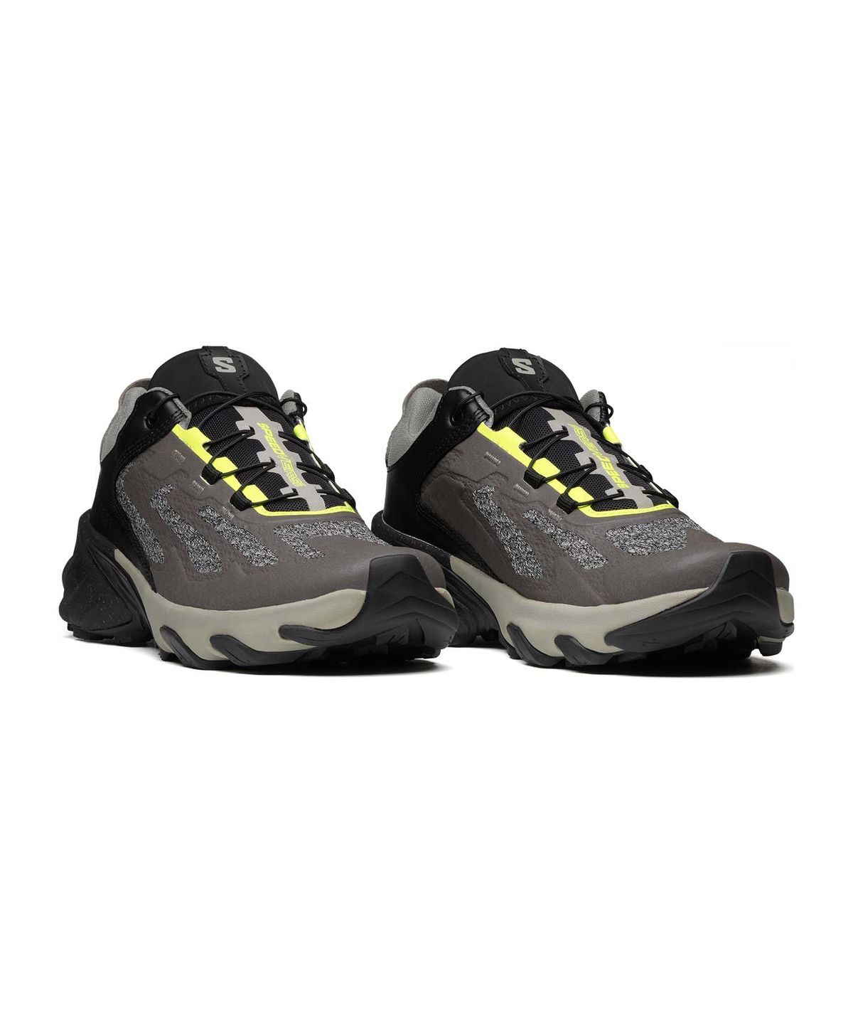 살로몬(SALOMON) 스피드벌스 PRG - 고스트 그레이:블랙:세이프티 옐로우 / L47300300