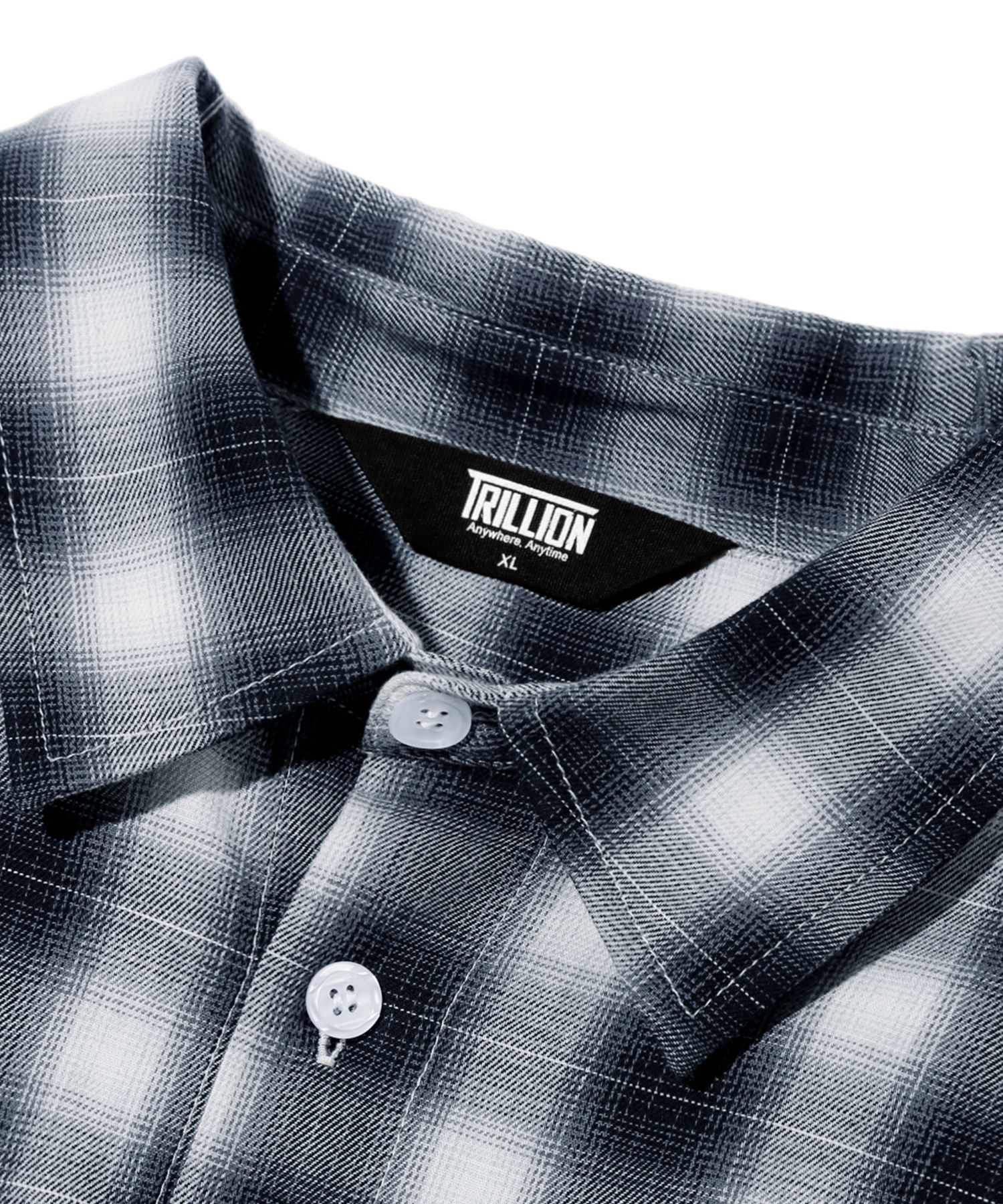 MUSINSA | TRILLION Two pocket ombre check shirt (BLUE)