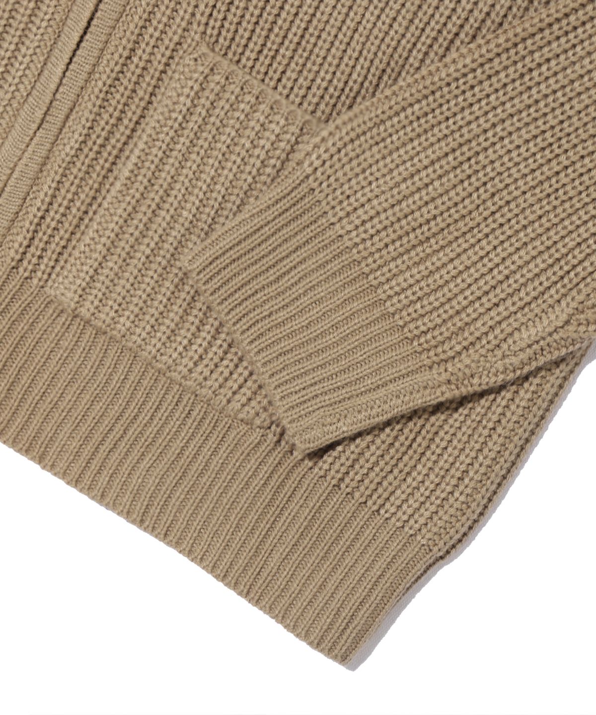 트릴리온(TRILLION) 워셔블 라운드넥 하찌 집업 니트 (BEIGE)