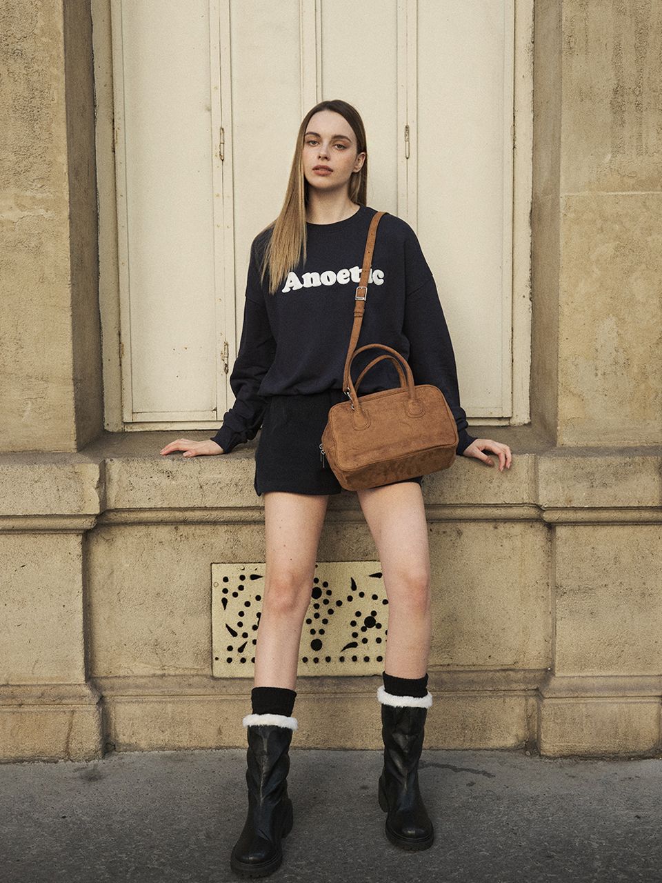【ANOETIC】Two-Way Suede Tote Bag 2 Colors Designer fashion, Seoul-fully created | W Concept