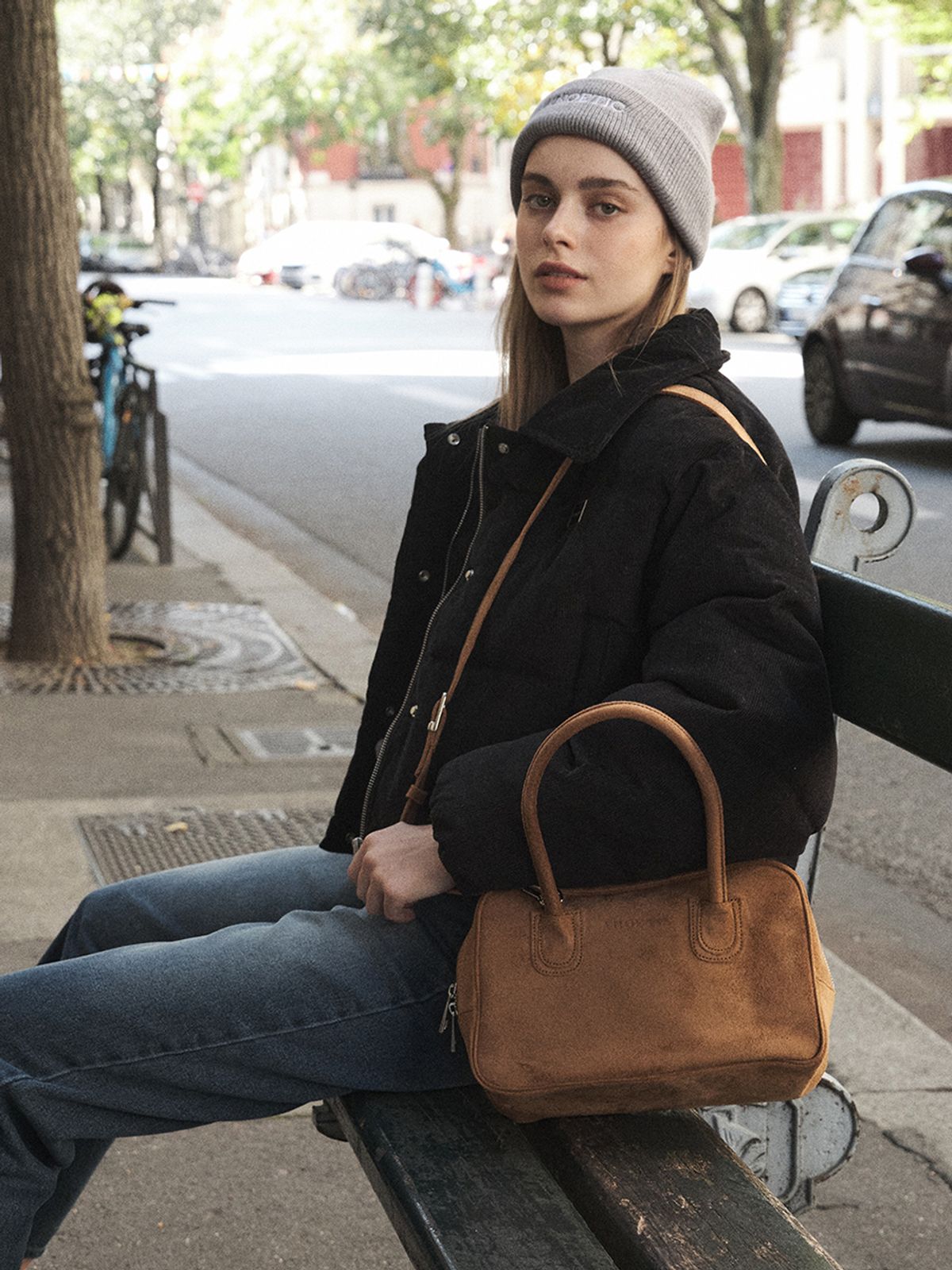 아노에틱(ANOETIC) TWO-WAY SUEDE TOTE BAG_BROWN