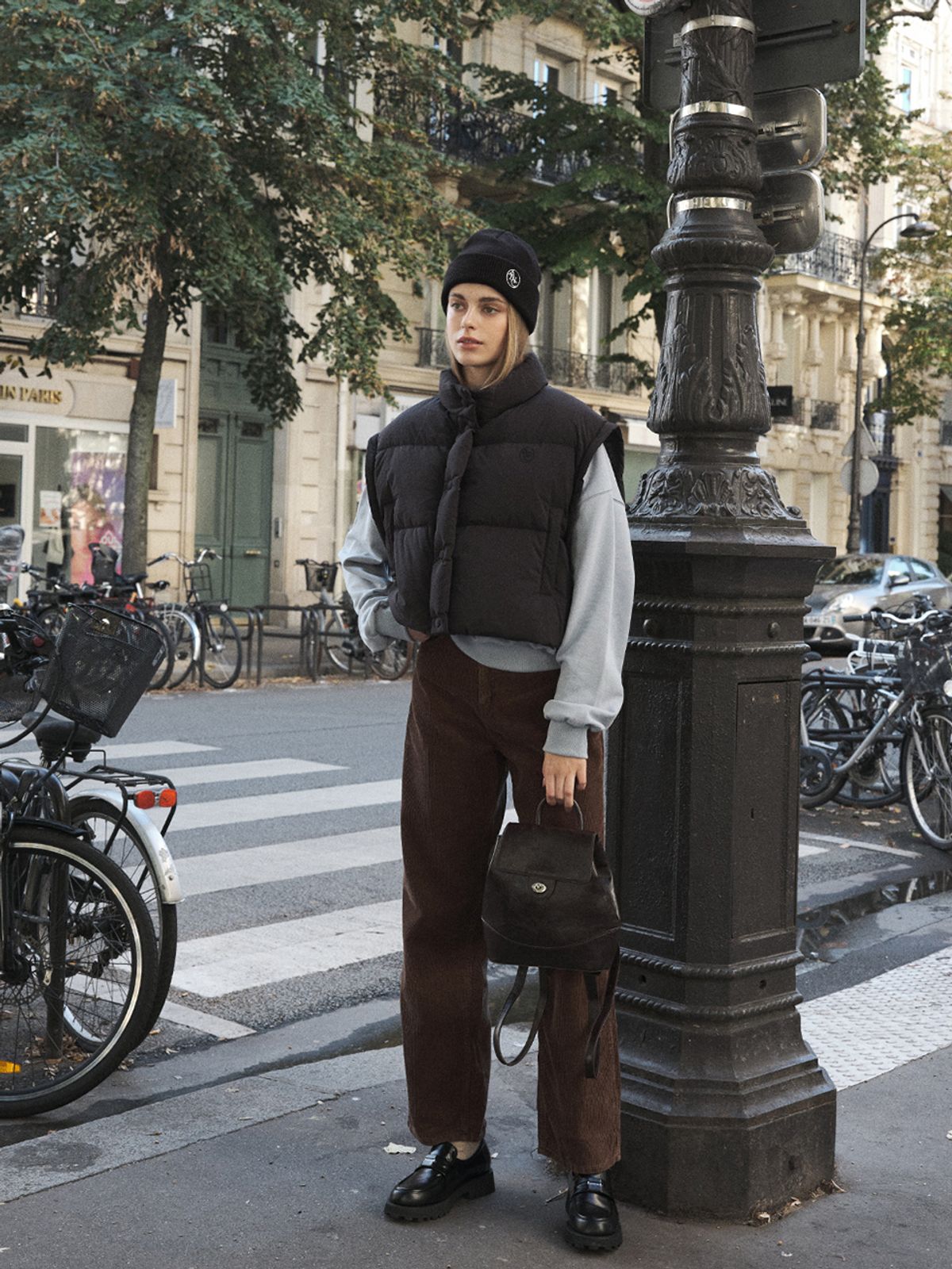 아노에틱(ANOETIC) TWO-WAY EMBROIDERED PADDING JUMPER_BLACK
