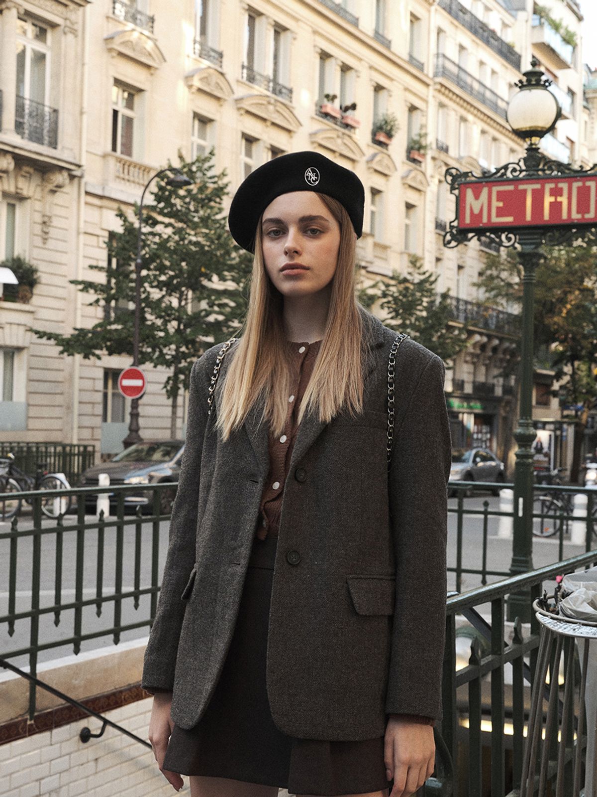 아노에틱(ANOETIC) ANC CLASSIC LOGO WOOL BERET_BLACK