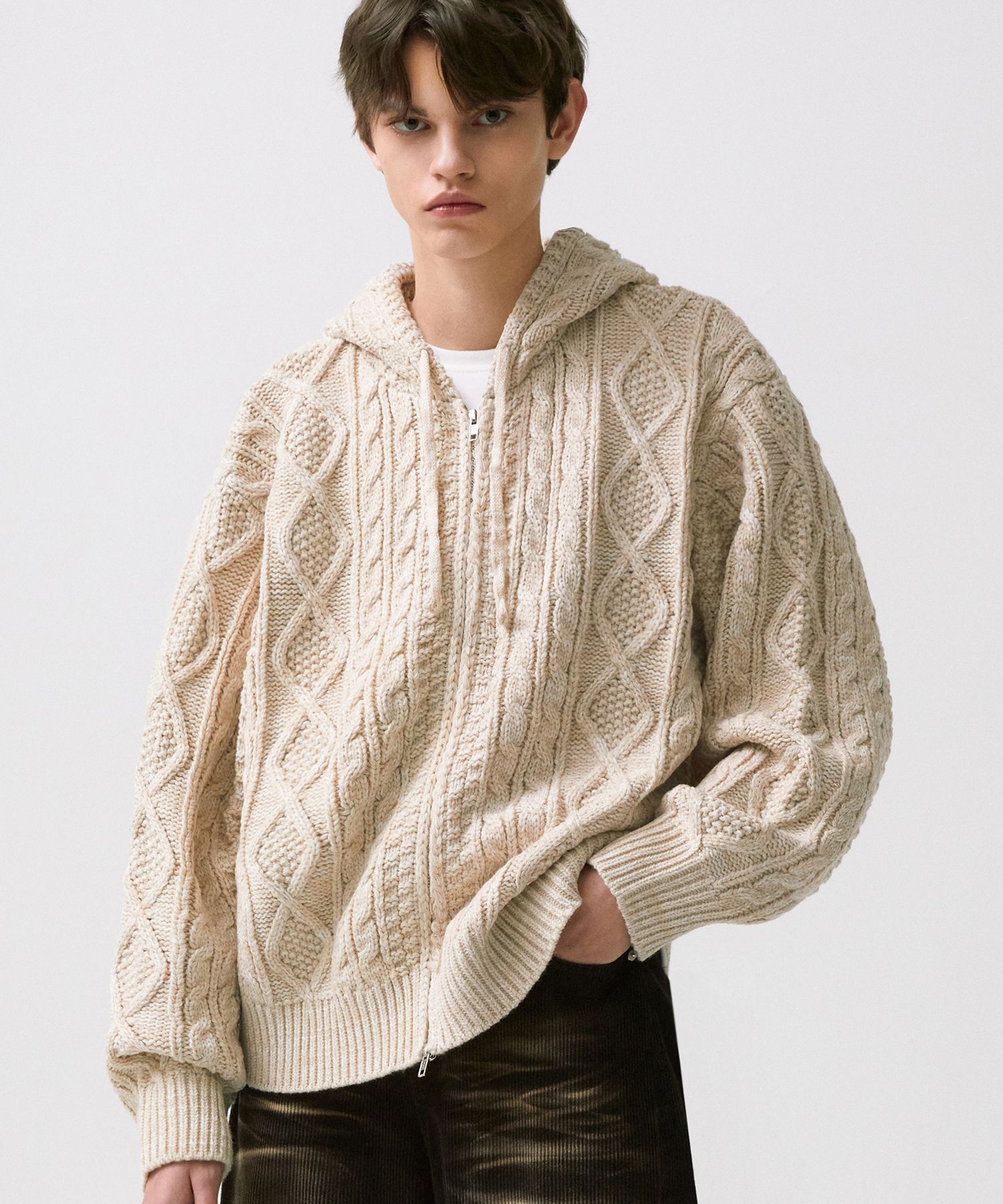 【IONSEOUL】Neville two-way angora knit zip-up 5JH231 Auralee Wool half-zip sweater Auralee