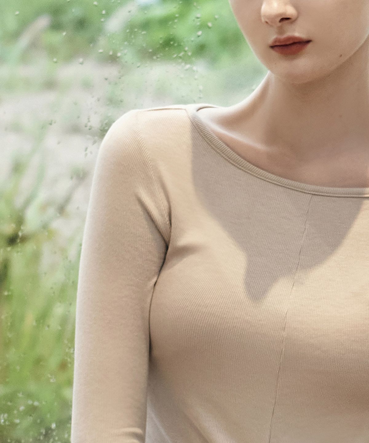 데비웨어(DEVIWEAR) 릴리즈 꼬임 롱슬리브 DEVI-T0095-오트밀