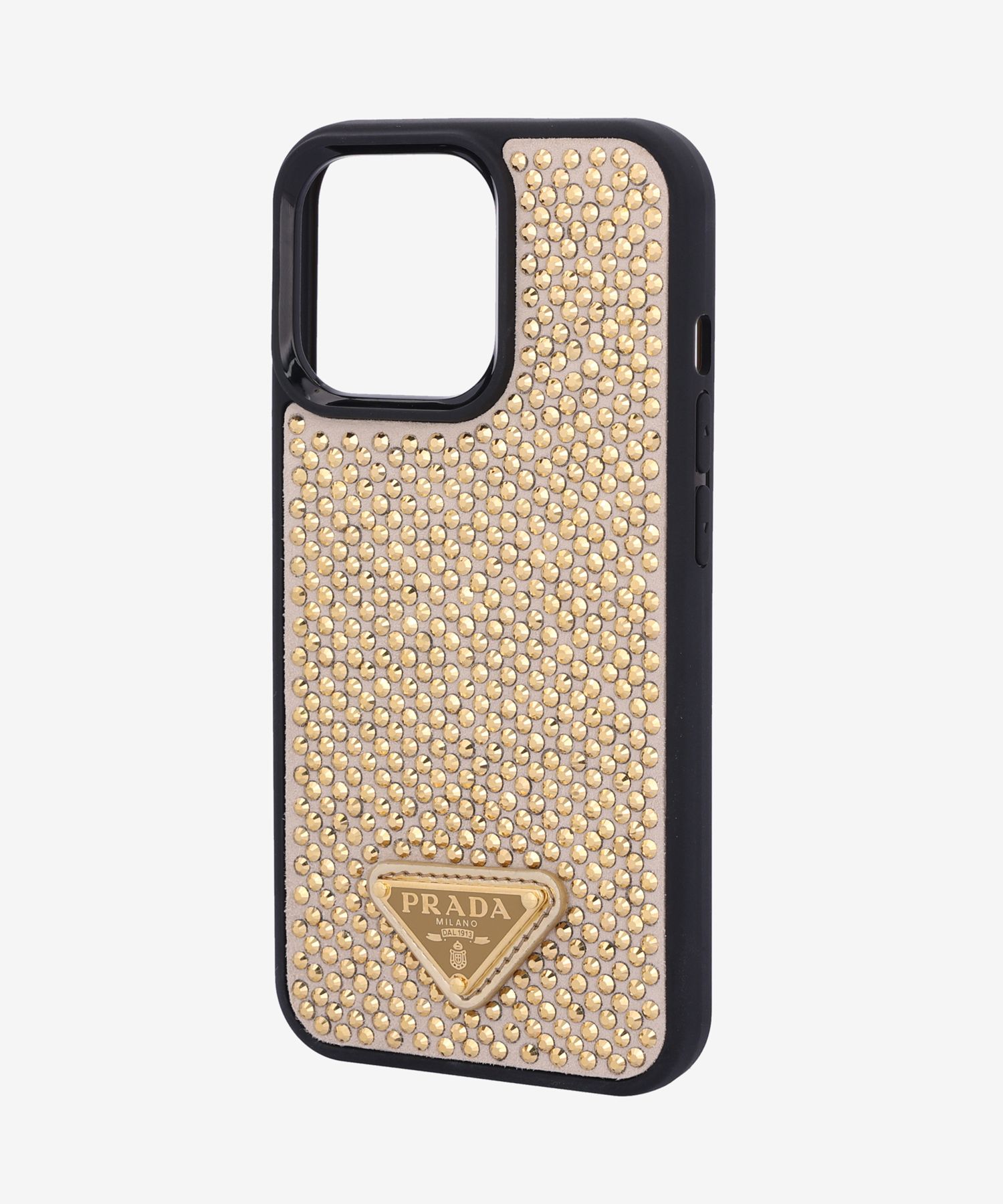 MUSINSA | PRADA Triangle Logo Linestone iPhone 13 Pro Case