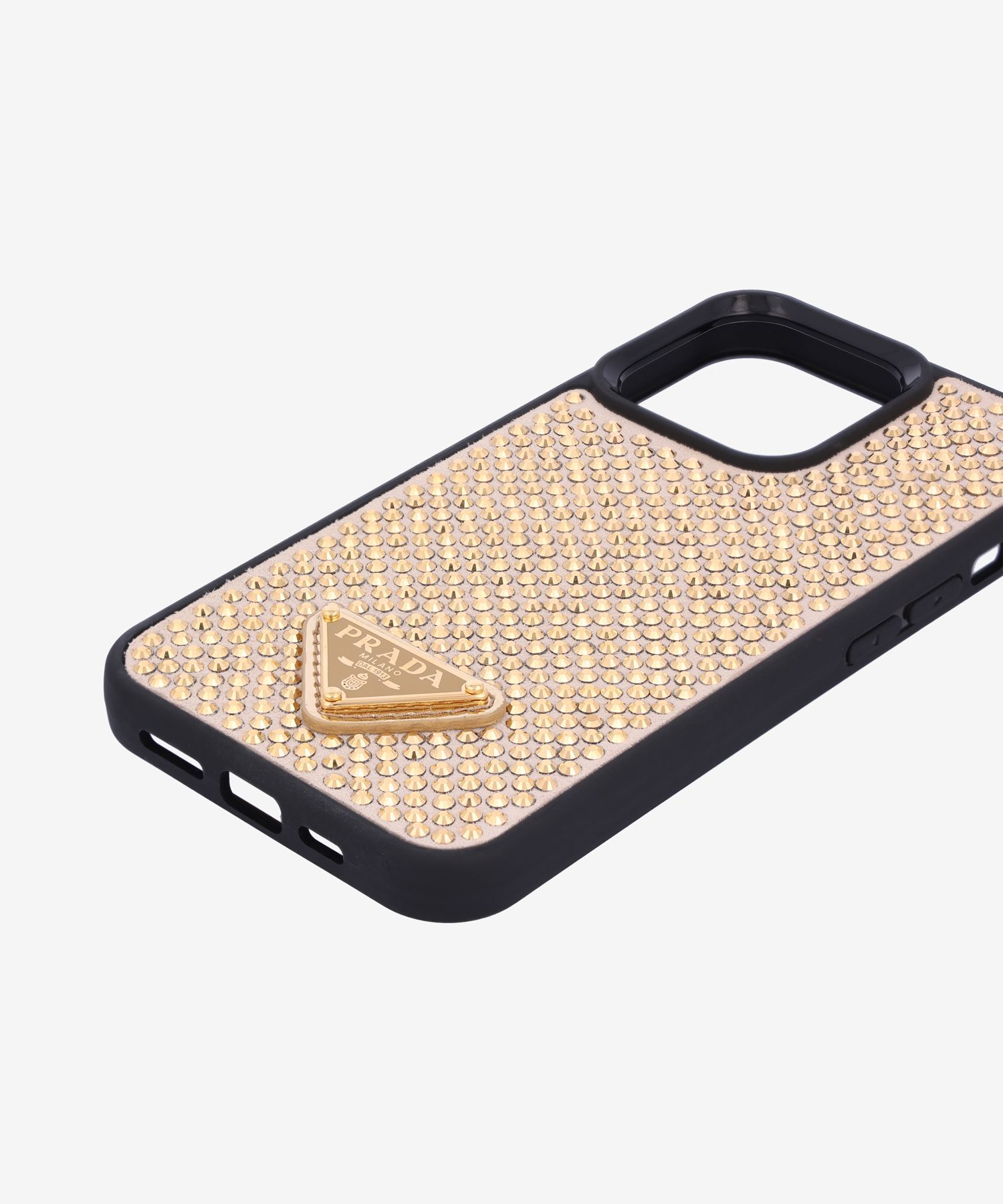 MUSINSA | PRADA Triangle Logo Linestone iPhone 13 Pro Case