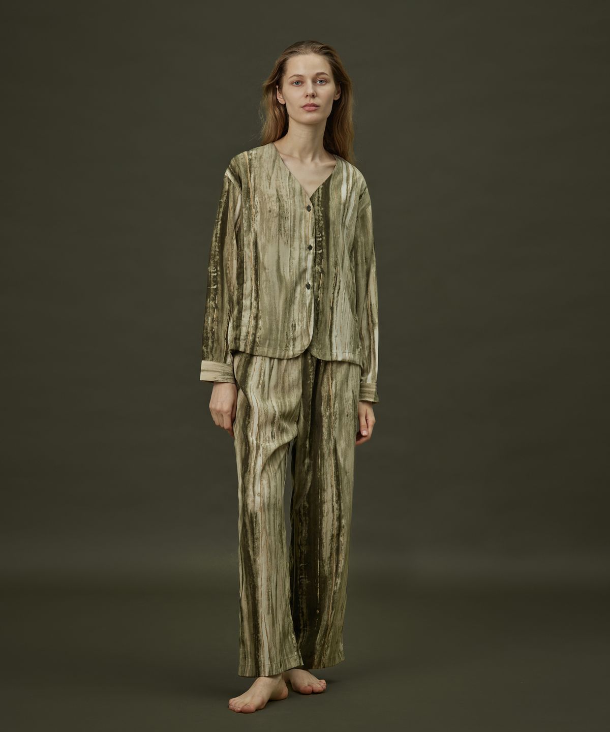 아템포(ATEMPO) COZY ROUND PAJAMA SET_flow green