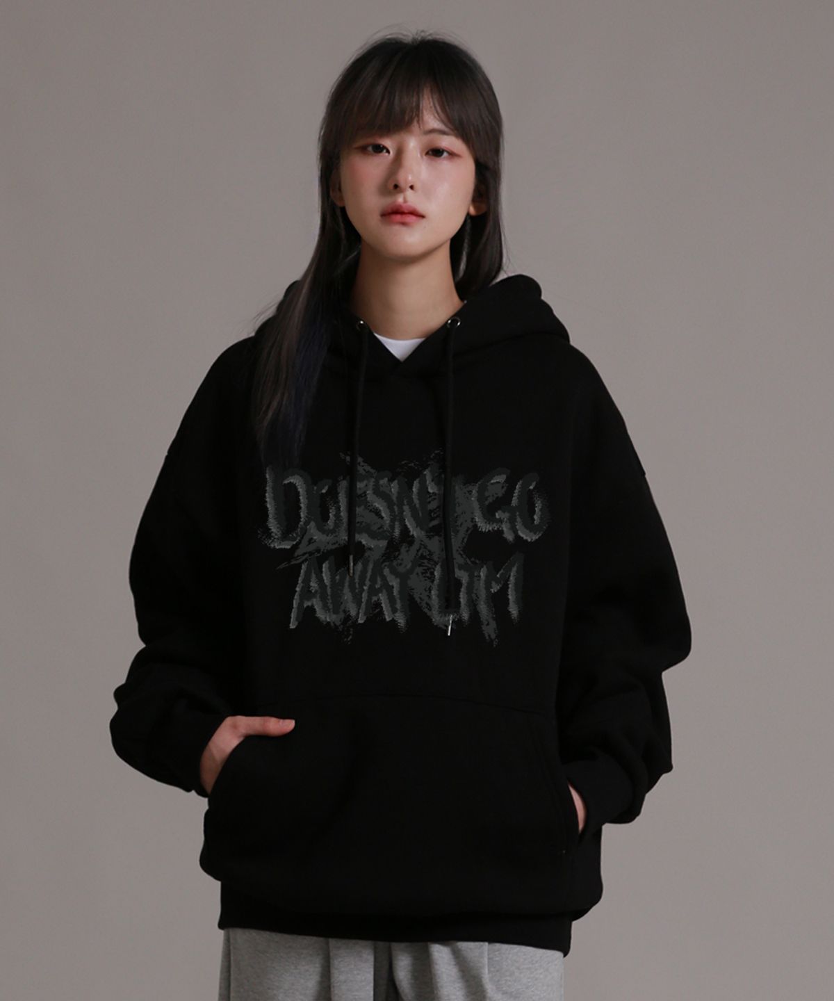 라이크더모스트(LIKE THE MOST) 어웨이엘티엠 오버핏 후디 블랙