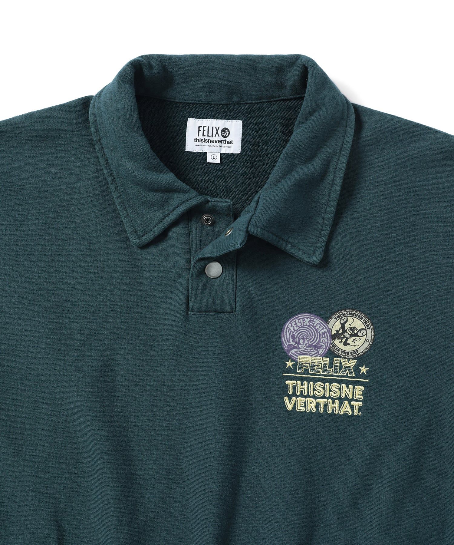MUSINSA | thisisneverthat TNT Felix Collar Sweatshirt Sea Green