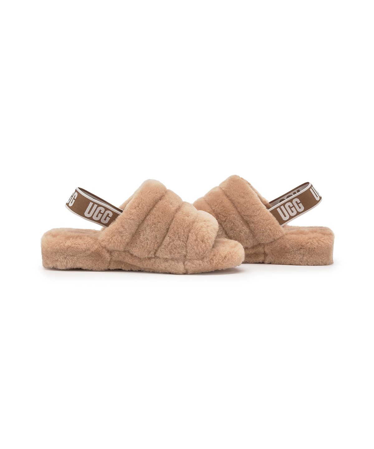 어그(UGG) [WOMEN] 스트랩 퍼 슬리퍼 (플러프 예 슬라이드) - 체스넛 /1095119CHE