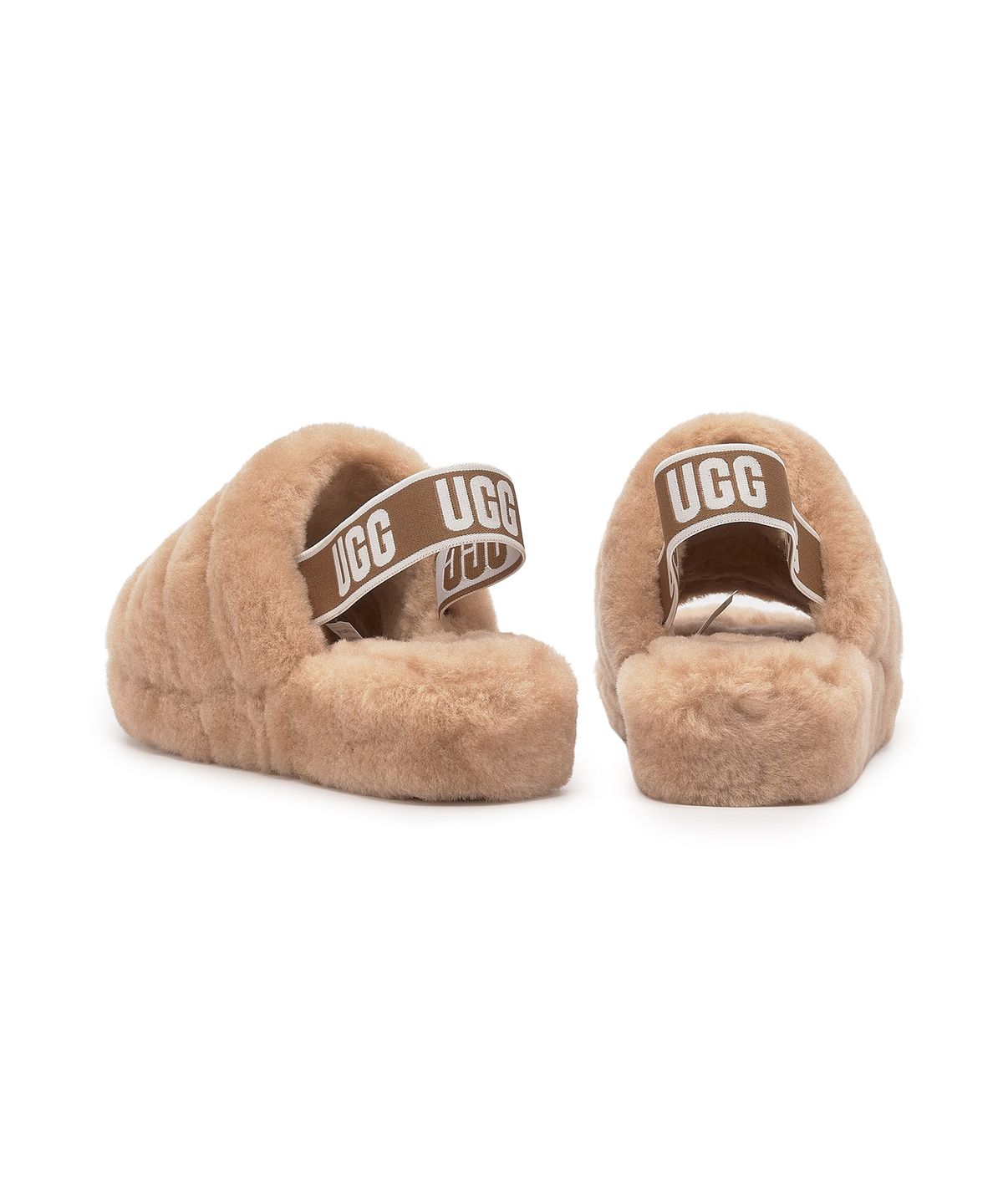 어그(UGG) [WOMEN] 스트랩 퍼 슬리퍼 (플러프 예 슬라이드) - 체스넛 /1095119CHE