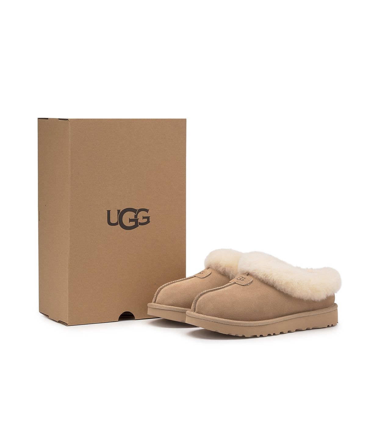 어그(UGG) 퍼 카라 스웨이드 슬립온 슈즈(타제트)) W - 1134810SAND