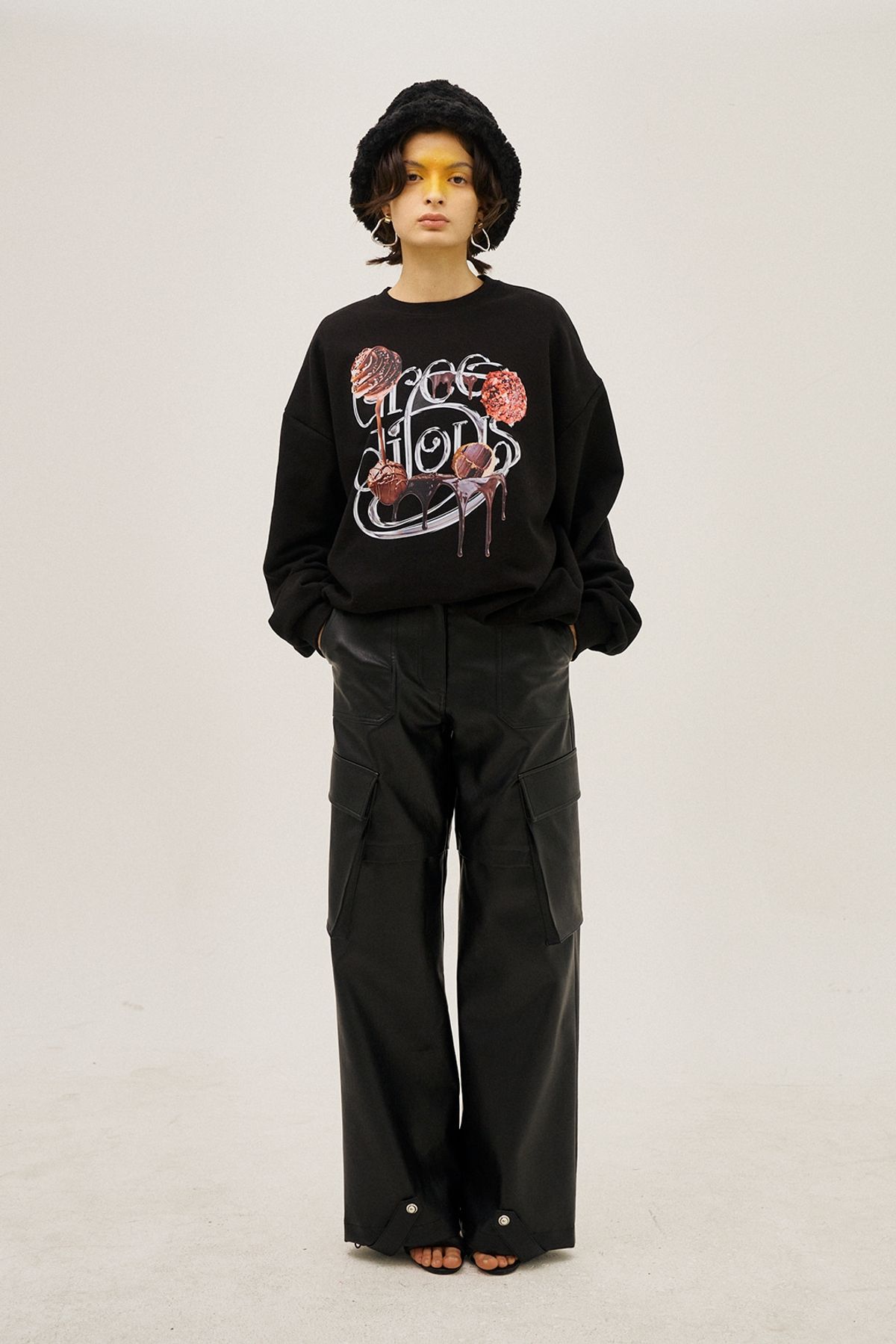 그리디어스(GREEDILOUS) Wide Leather Combat Pants