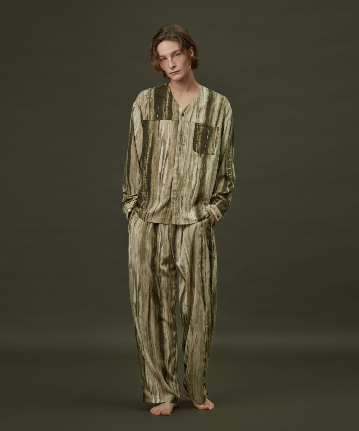 아템포(ATEMPO) COZY PAJAMA SET_flow green