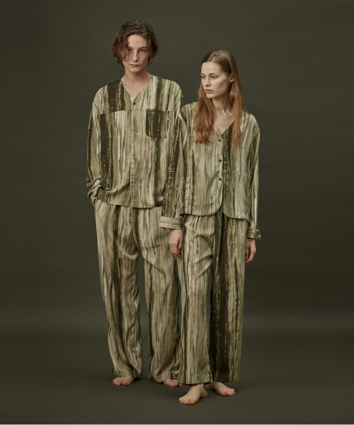 아템포(ATEMPO) COZY PAJAMA SET_flow green