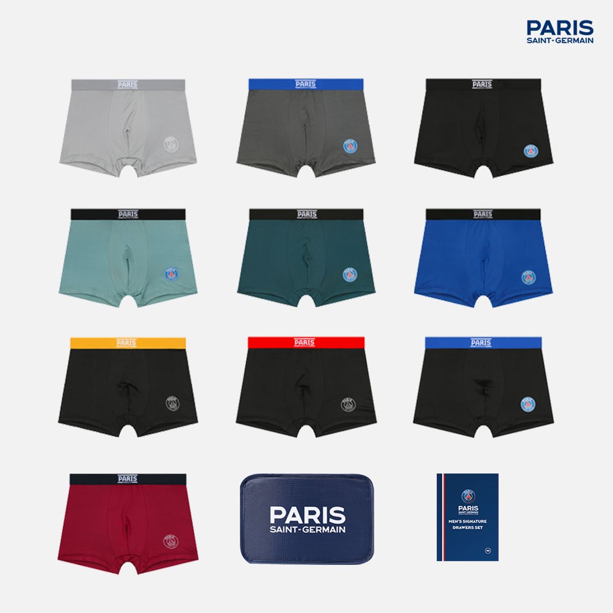 파리 생제르맹(PSG) 남성 속옷 드로즈 10종 파우치 세트