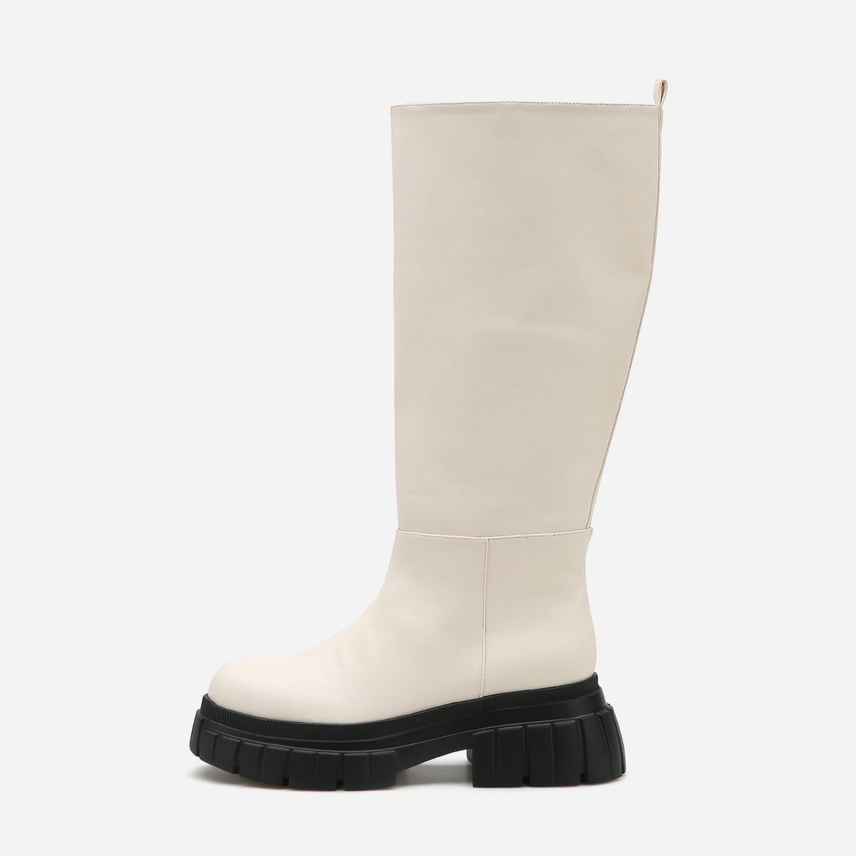 솔트앤초콜릿(SALT AND CHOCOLATE) 라운드 토 와이드 청키 롱부츠 412348005 (4cm/2colors)