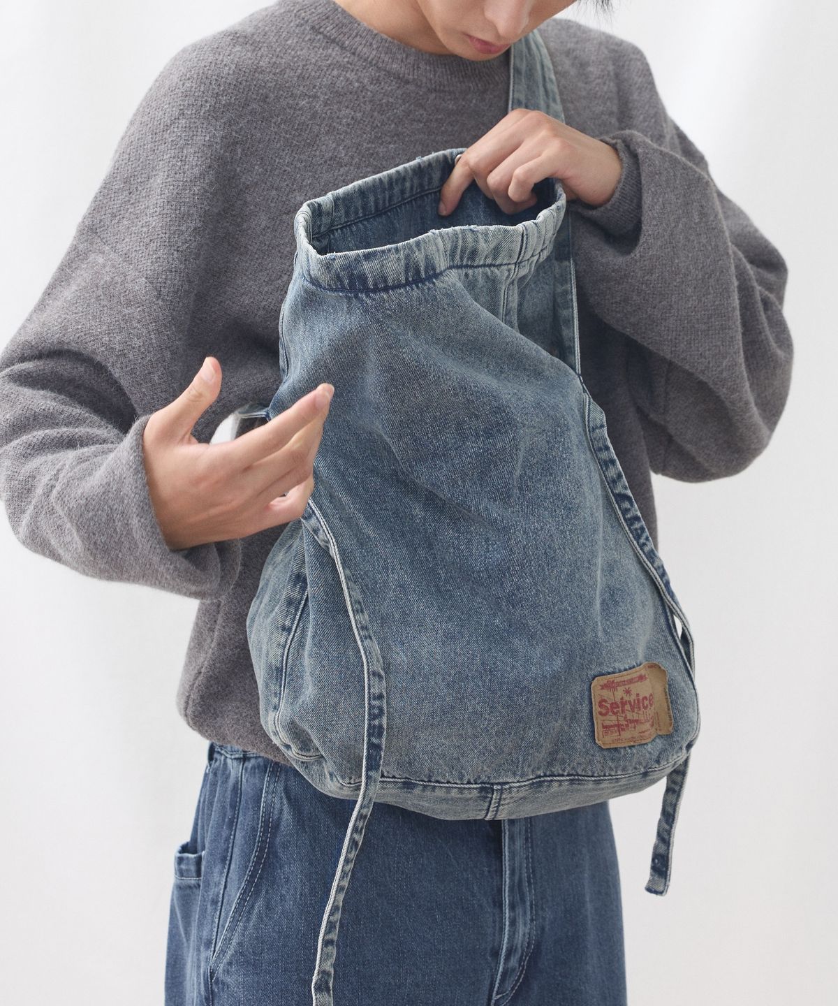 이스트서비스샵(eastserviceshop) Denim Dyed Cross Bag - Indigo