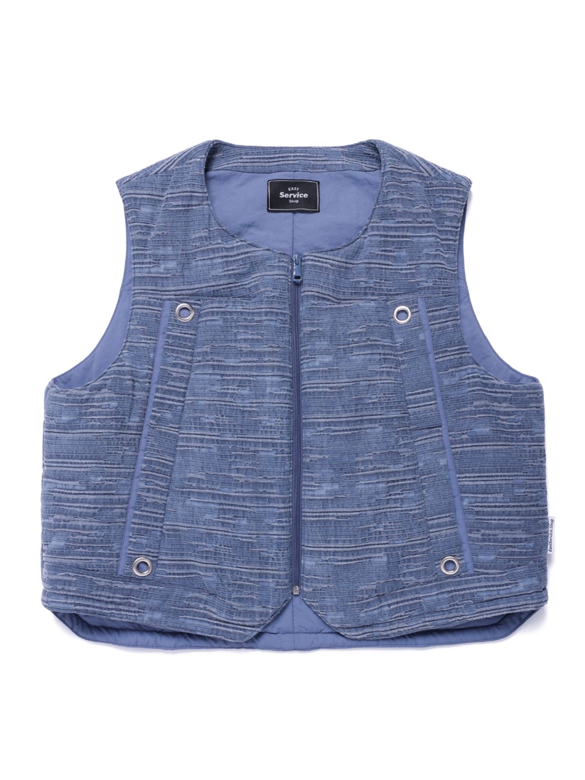 이스트서비스샵(eastserviceshop) Linen Dyed Padded Vest - Blue
