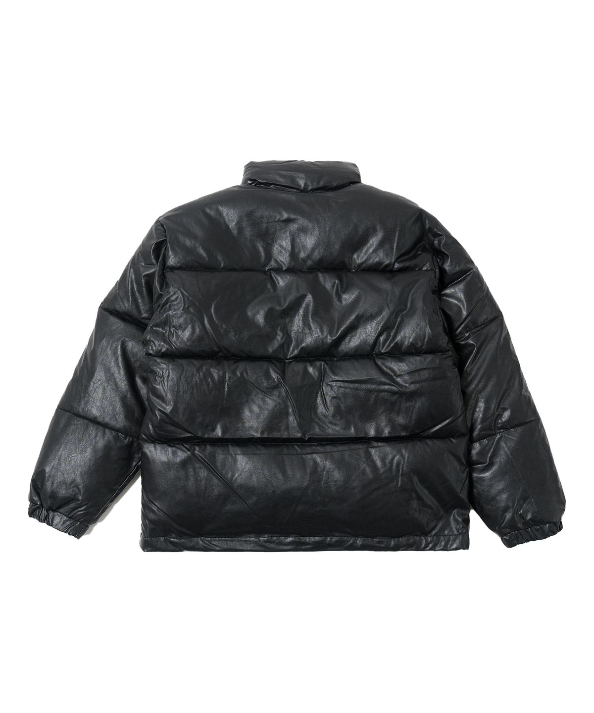 벤 데이비스(BEN DAVIS) WHITE LABEL FAUX LEATHER PUFFER JACKET BLACK