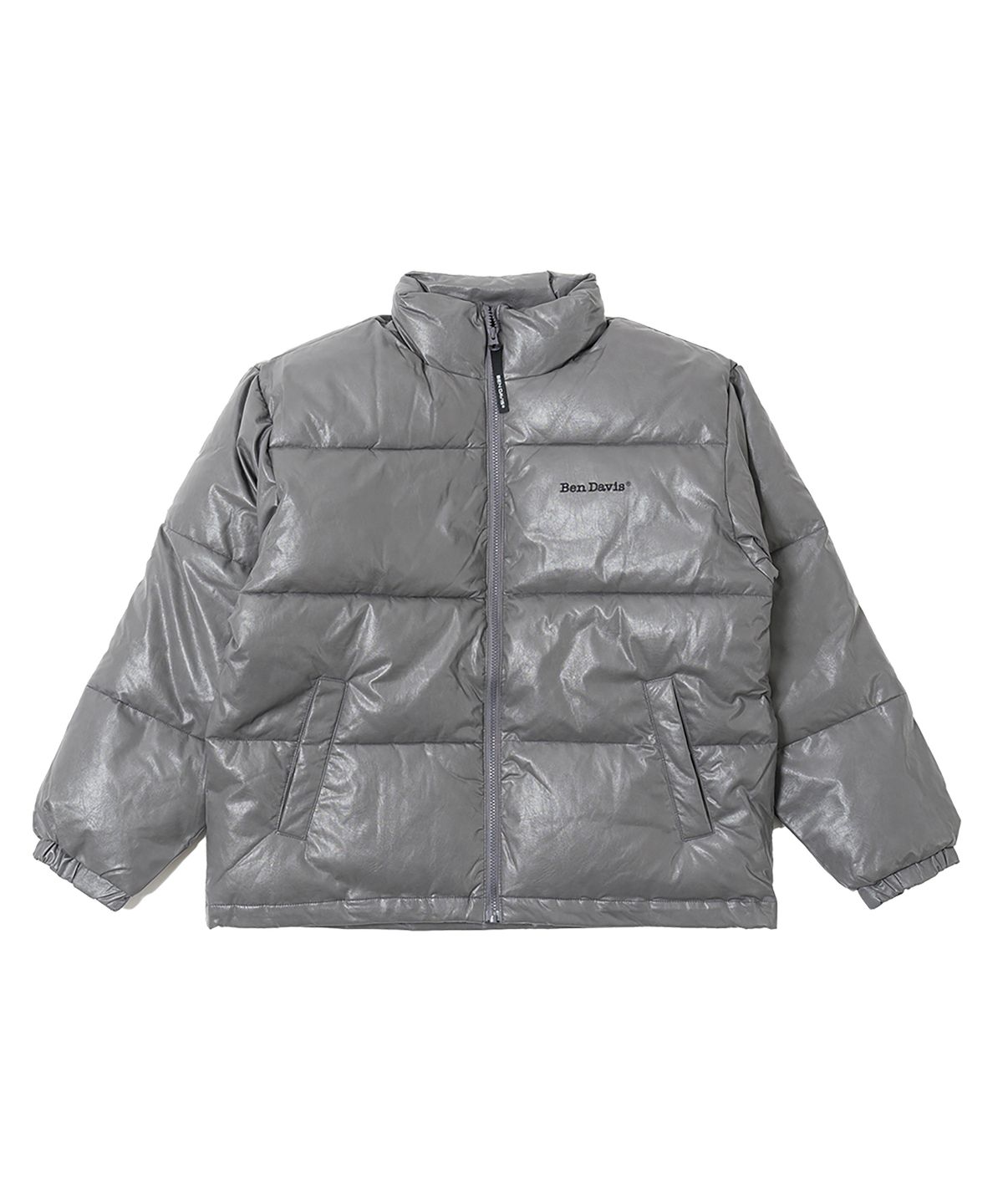 벤 데이비스(BEN DAVIS) WHITE LABEL FAUX LEATHER PUFFER JACKET BLACK