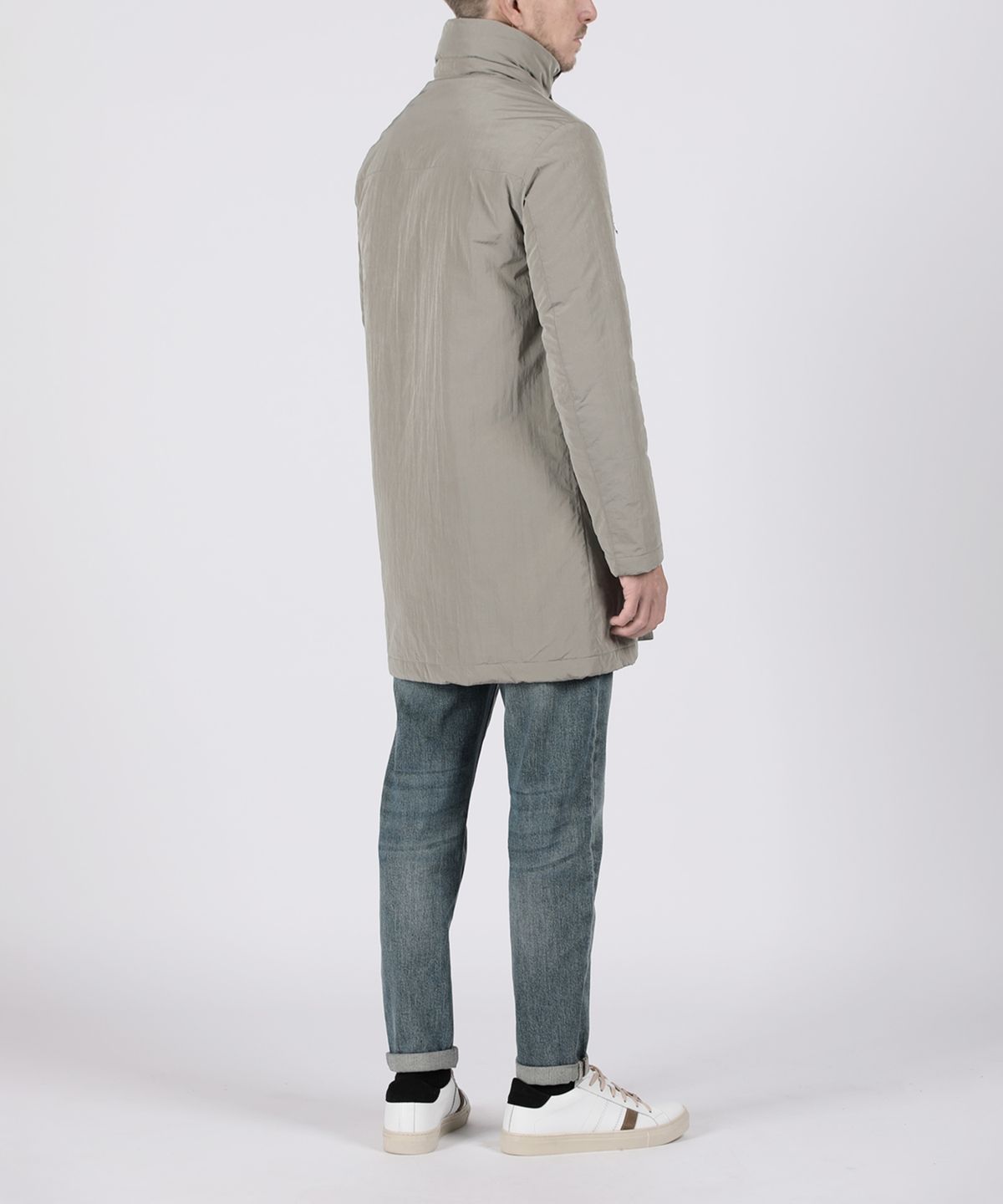 빠니깔레(PANICALE) 그레이 워시드 나일론 패딩 코트