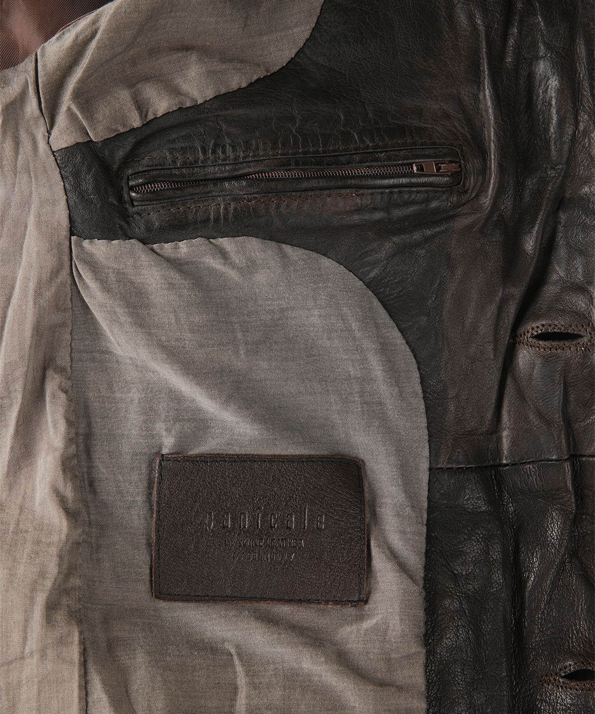 빠니깔레(PANICALE) 다크브라운 빈티지 램스킨 레더 블레이저