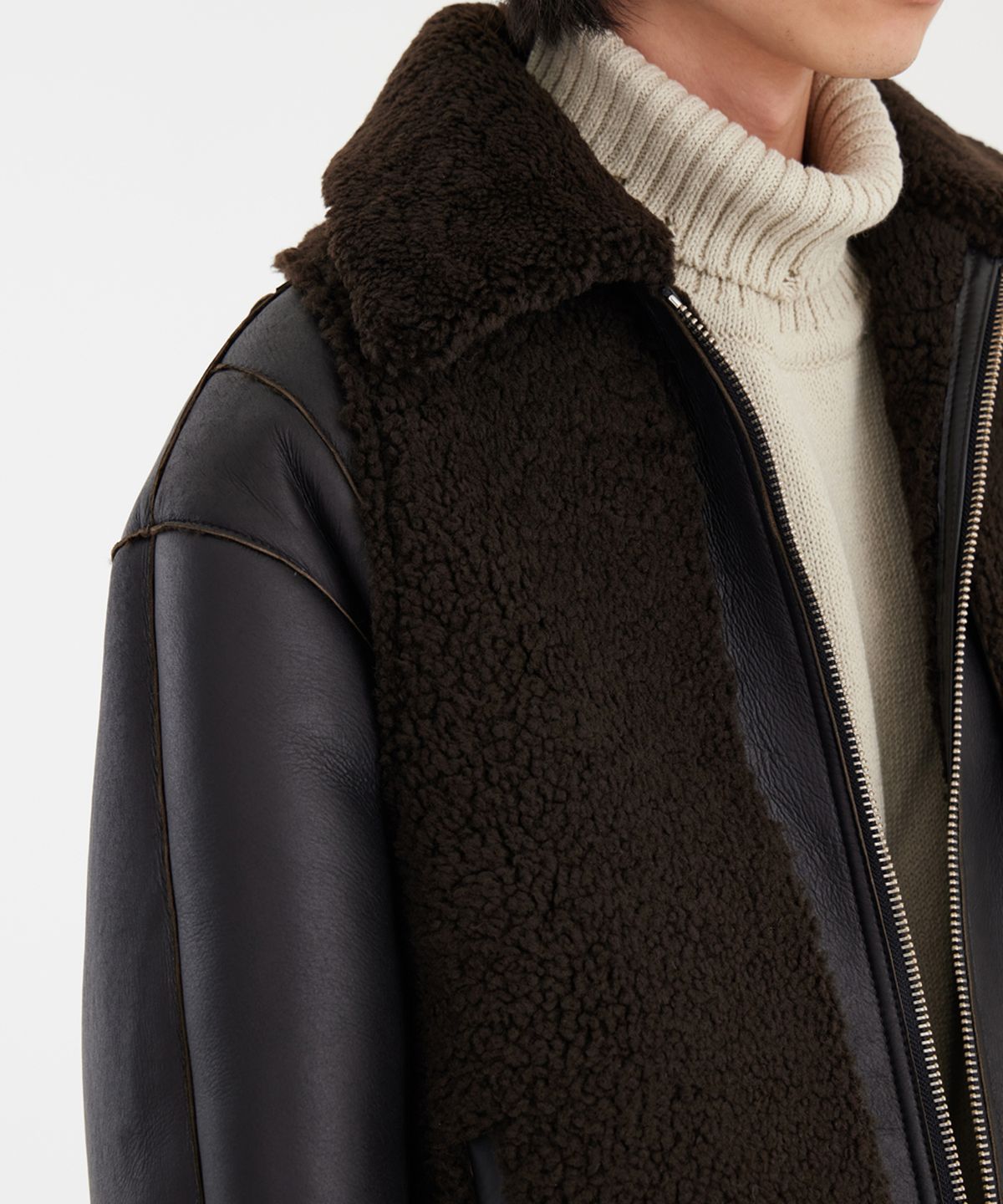 유스(YOUTH) Detachable Mouton Jacket - Black