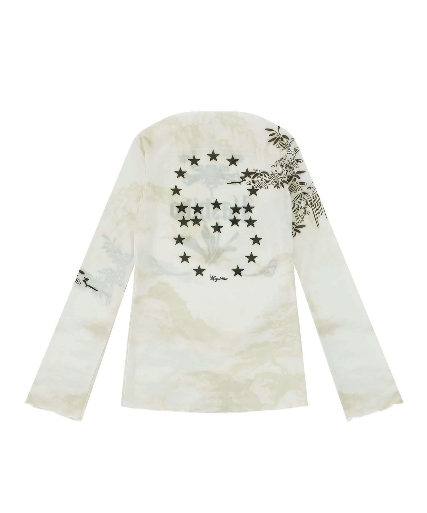 MUSINSA | KASHIKO Ink painting Mesh top