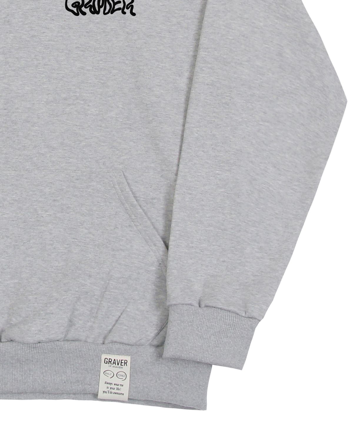 그레이버(GRAVER) [UNISEX]웨이브 로고 플라워 후드티_그레이