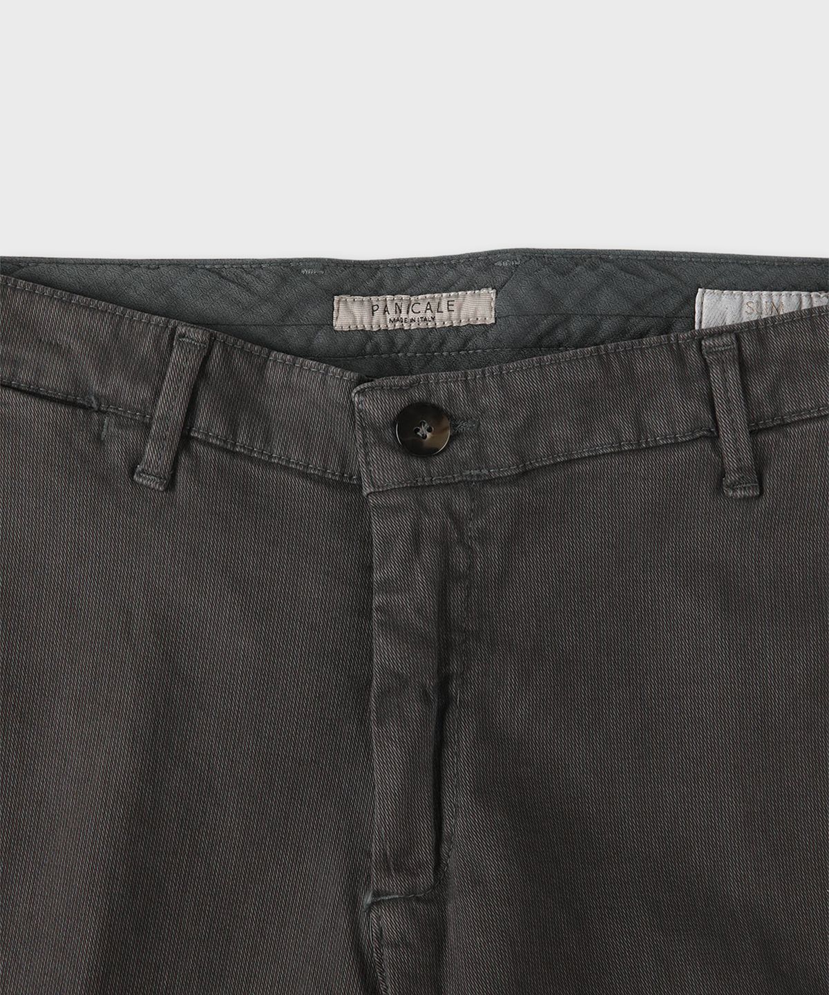 빠니깔레(PANICALE) 차콜 슬림핏 다잉 면 팬츠