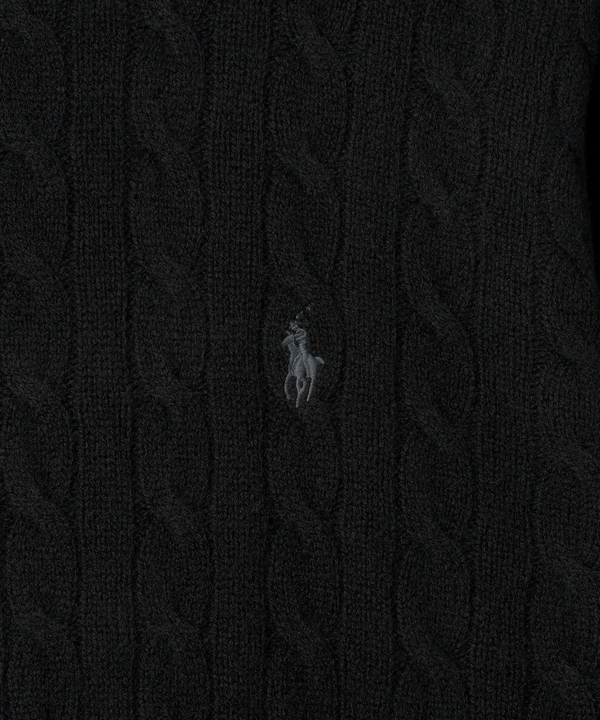 폴로 랄프 로렌(POLO RALPH LAUREN) 케이블 울 캐시미어 터틀넥 스웨터 - 블랙