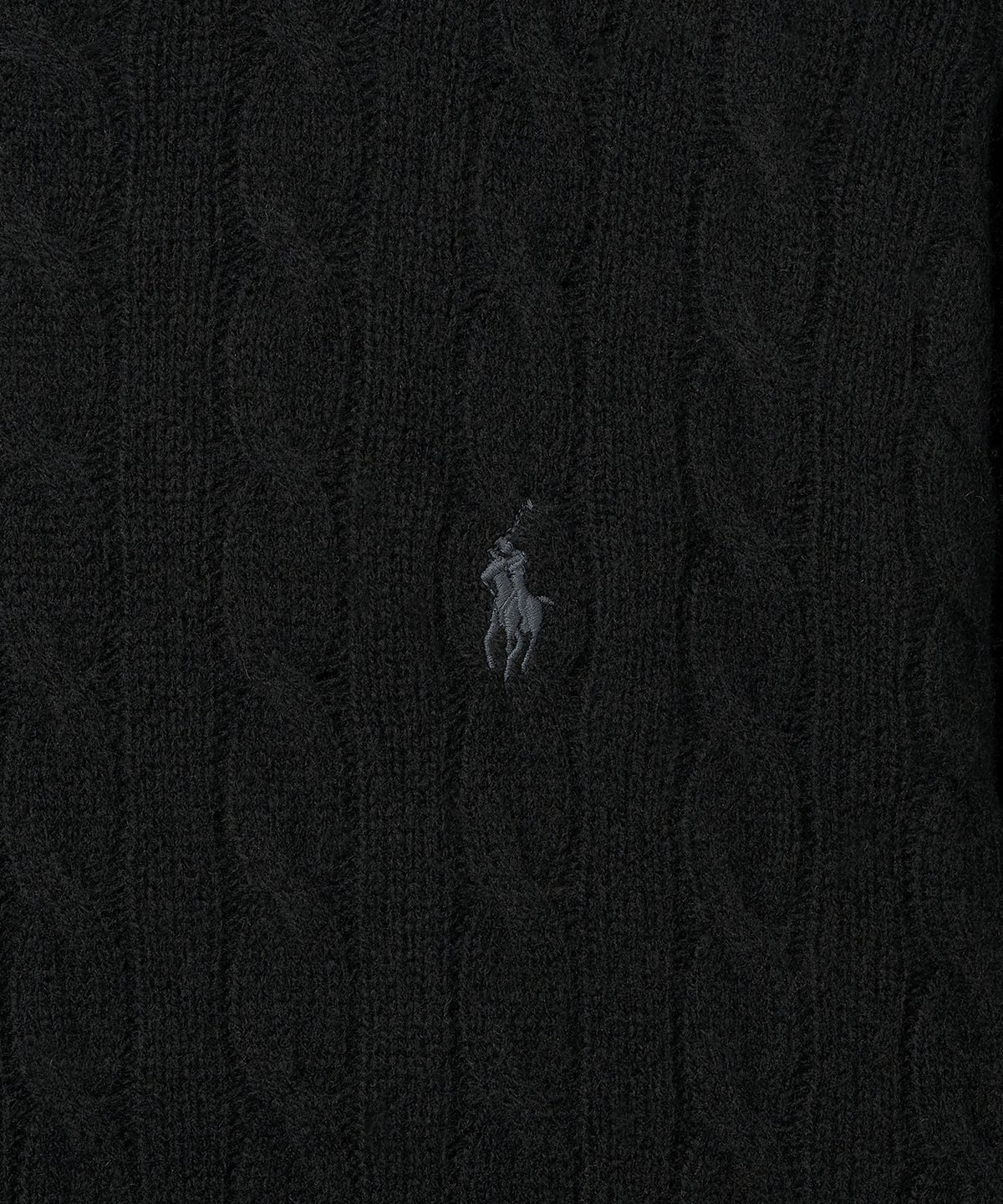 폴로 랄프 로렌(POLO RALPH LAUREN) 케이블 니트 울 캐시미어 스웨터 - 블랙