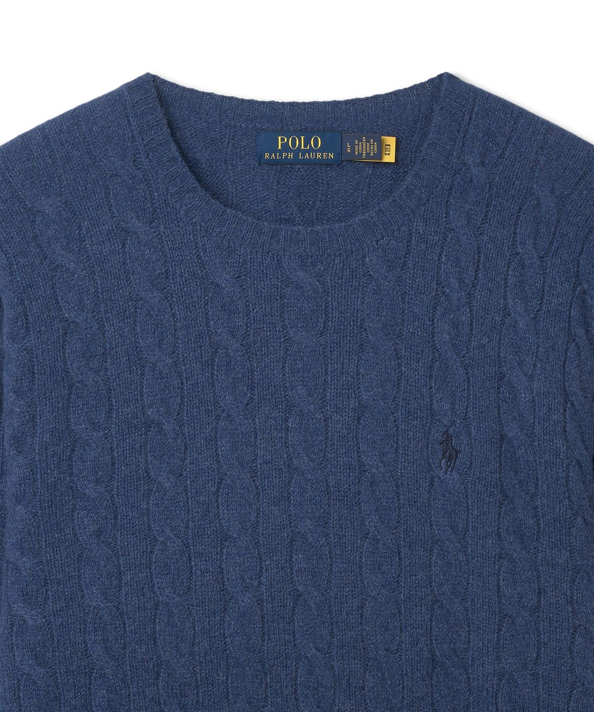 폴로 랄프 로렌(POLO RALPH LAUREN) 케이블 니트 울 캐시미어 스웨터 - 네이비