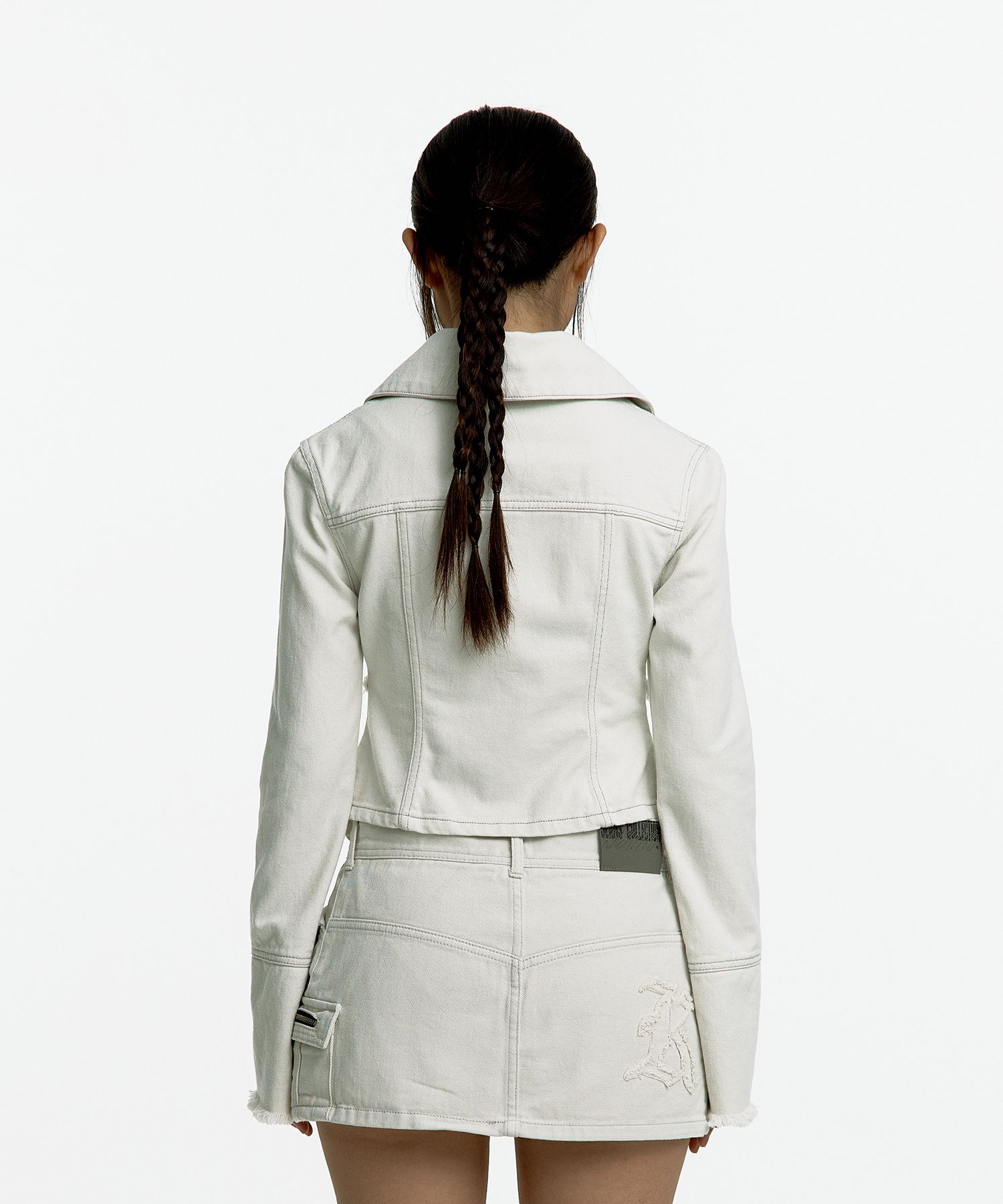 ★2025SS新作★KASHIKO★Denim Square Neck Trucker Jacket MUSINSA | KASHIKO Denim Square Neck Trucker Jacket Off White