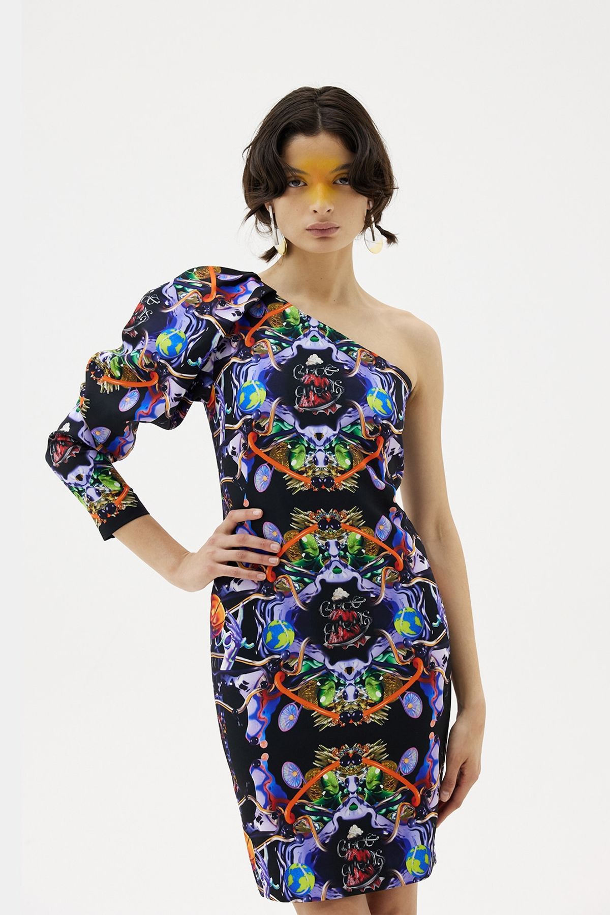그리디어스(GREEDILOUS) One-Shoulder H-Line Dress