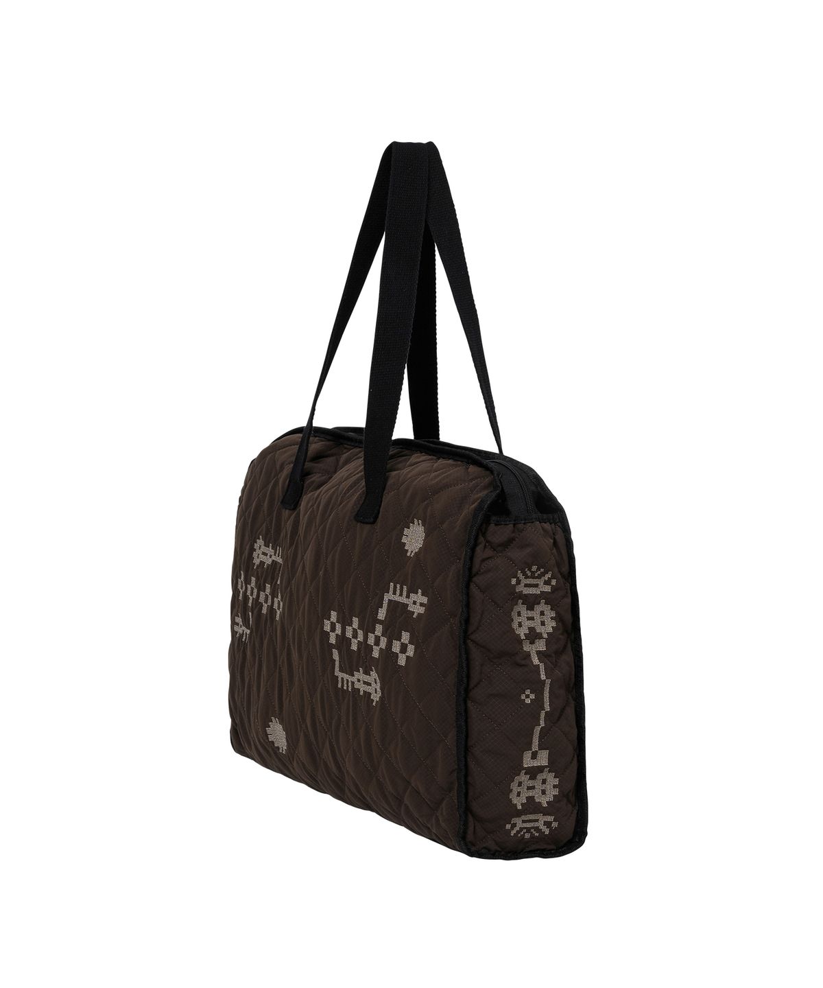 웰빙익스프레스(WELLBEING EXPRESS) Quilted Tote Bag Brown