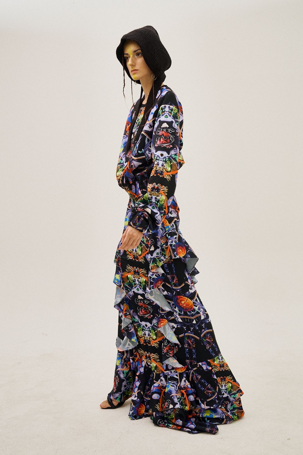 그리디어스(GREEDILOUS) Electric Spider Floor-Length Ruffle Skirt