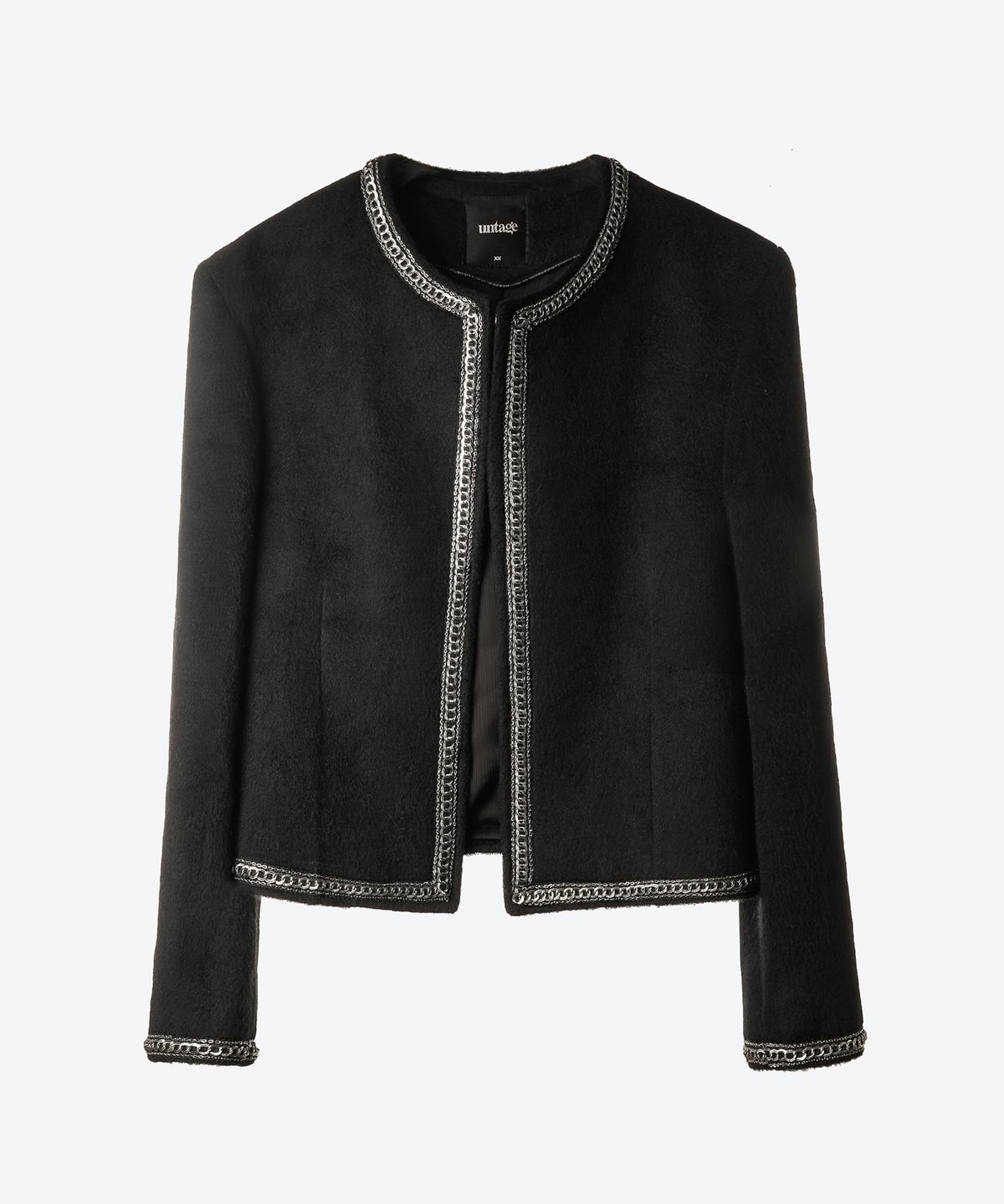 언티지(UNTAGE) 라마 체인 크롭 자켓(UNISEX)_UTH-FB31