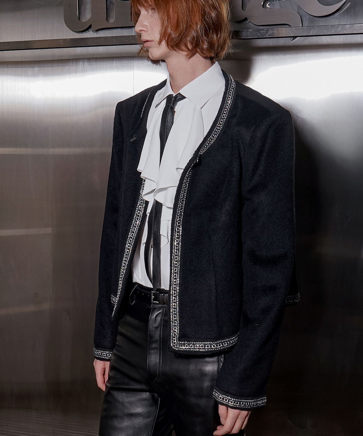 언티지(UNTAGE) 라마 체인 크롭 자켓(UNISEX)_UTH-FB31