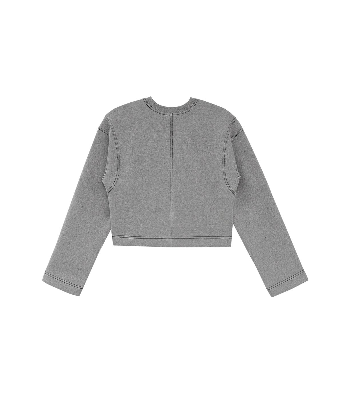 트리밍버드(TREEMINGBIRD) Stitched Semi-Cropped Tee [ Gray ]