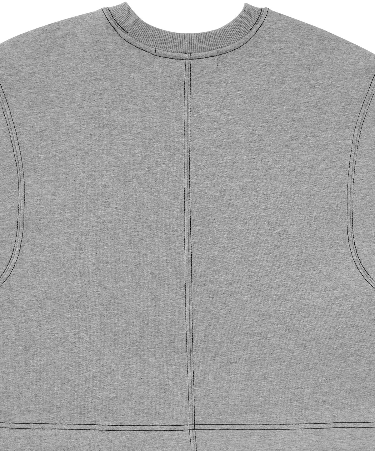 트리밍버드(TREEMINGBIRD) Stitched Semi-Cropped Tee [ Gray ]