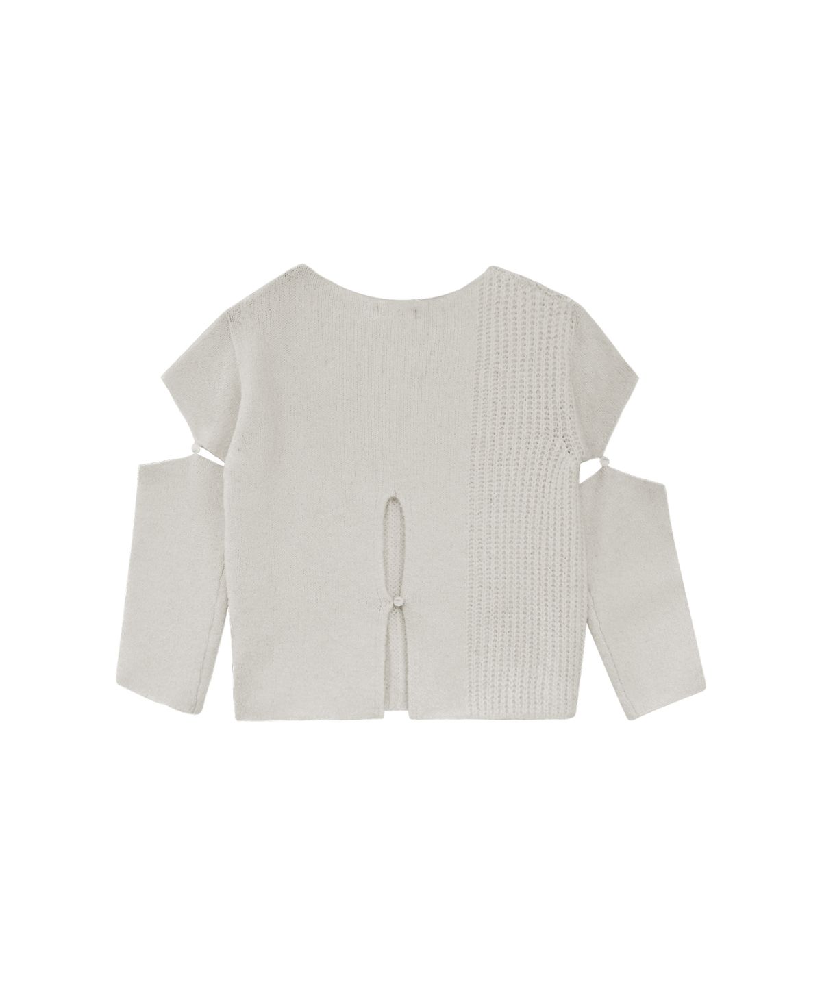트리밍버드(TREEMINGBIRD) Sleeve Slit Boat Neck Knit [ Ivory ]