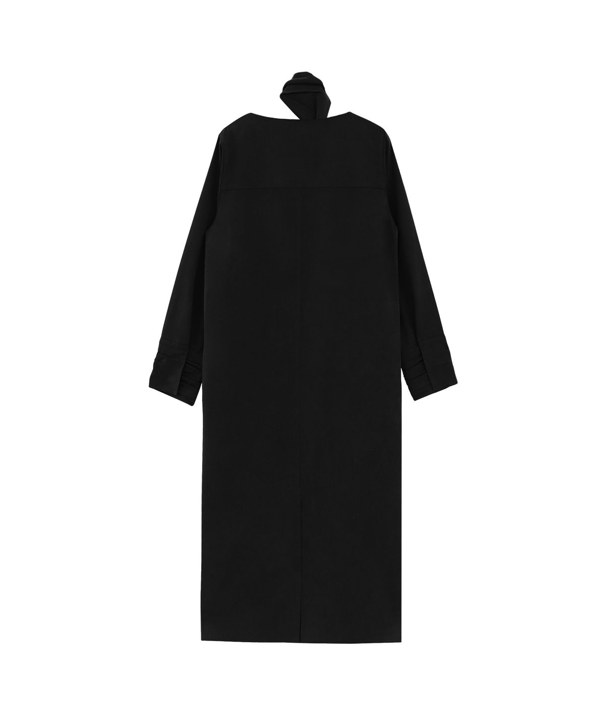 트리밍버드(TREEMINGBIRD) Scarf Shirring Long One-Piece [ Black ]