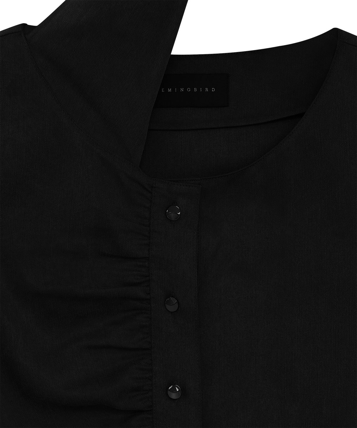 트리밍버드(TREEMINGBIRD) Scarf Shirring Long One-Piece [ Black ]