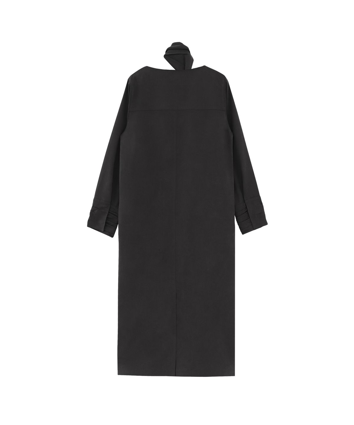 트리밍버드(TREEMINGBIRD) Scarf Shirring Long One-Piece [ Charcoal ]