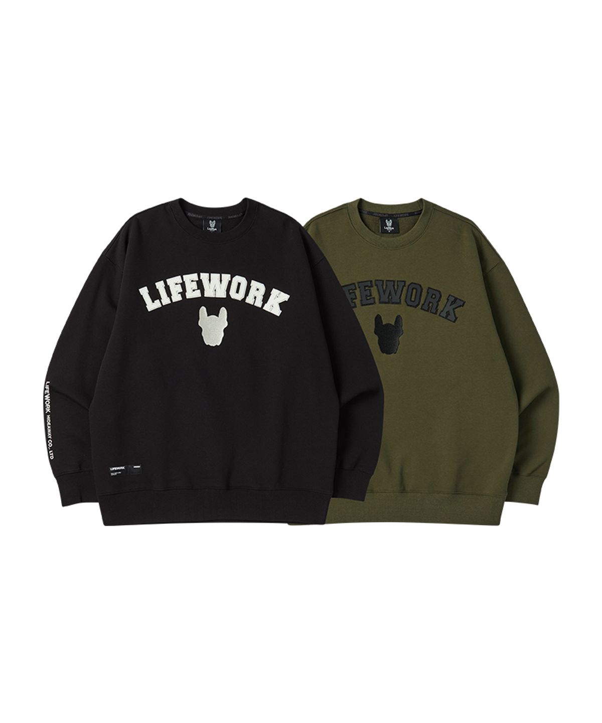 라이프워크(LIFEWORK) 라독 레더 아플리케 맨투맨