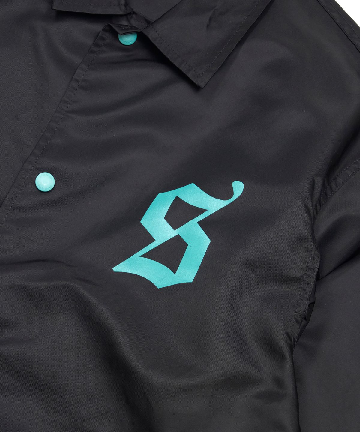 스티그마(STIGMA) OLD LETTER OVERSIZED COACH JACKET BLACK